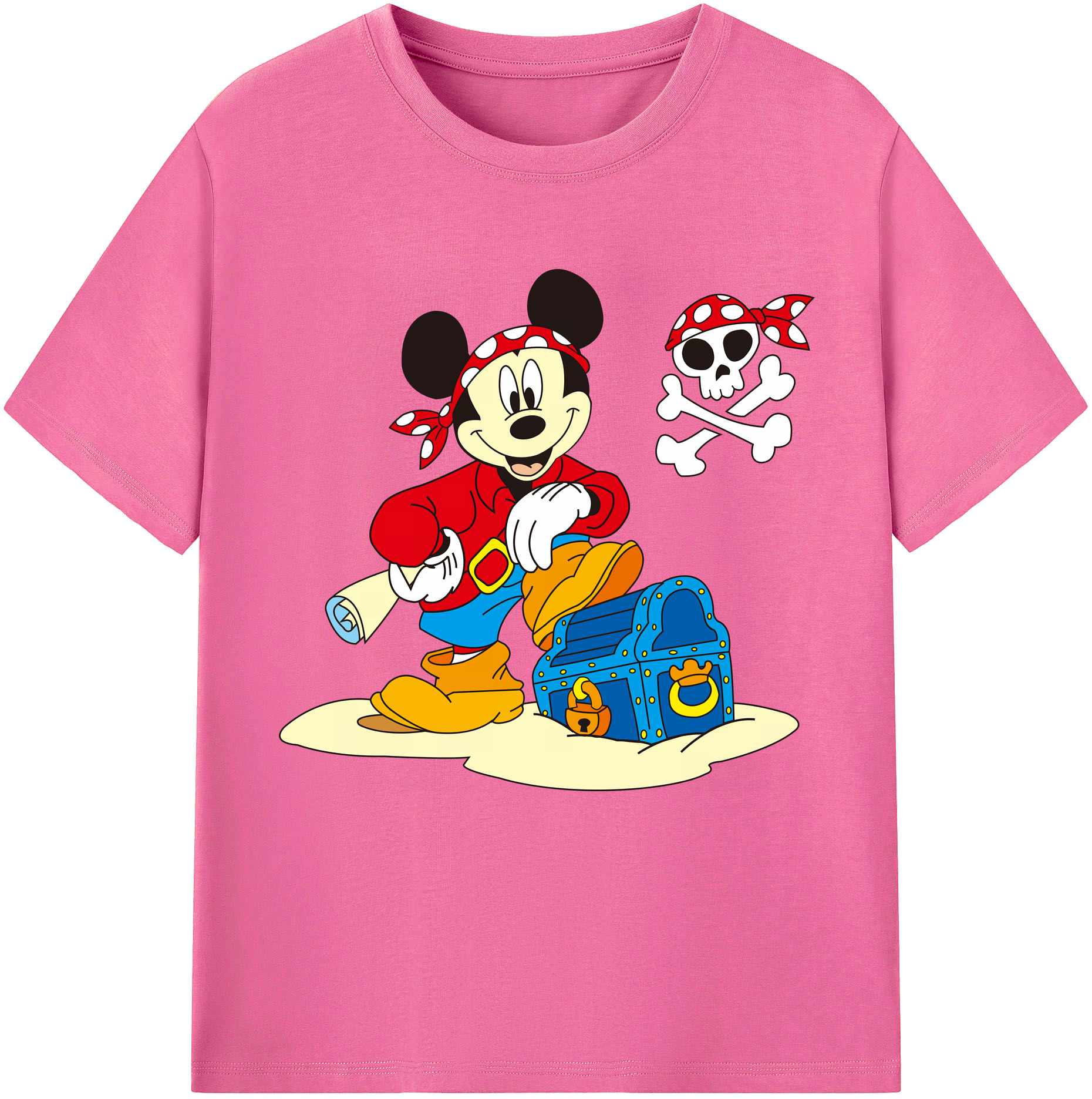 ミッキーマウス Mickey Mouse レディースカジュアルプリントTシャツ（綿100％）